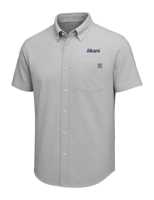 HUK Light Grey Kona Solid Shirt w/Alkami Logo