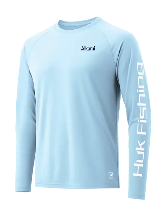HUK Light Blue LoPro Pursuit Long Sleeve T-Shirt w/Alkami Logo
