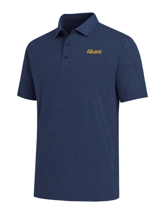 Callaway All-Over Stitched Dark Navy Chev Polo  w/Alkami Logo