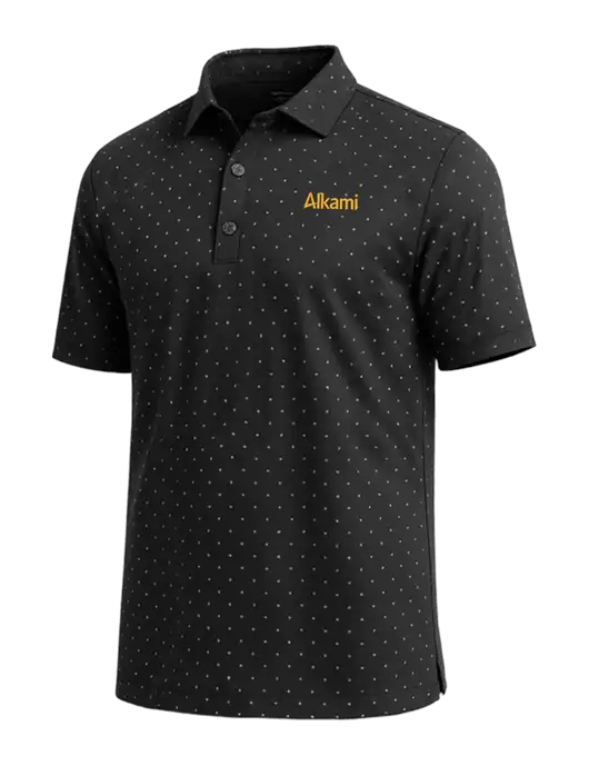 Callaway Micro Chev Black Print Polo w/Alkami Logo