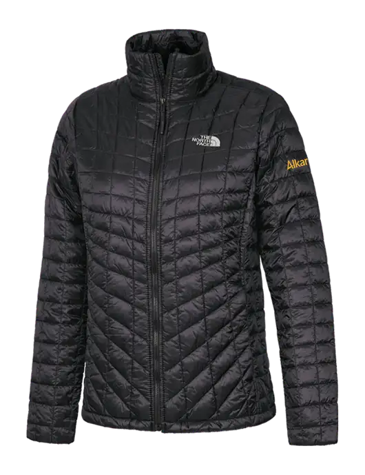 North Face Womens Matte Black ThermoBall Trekker Jacket w/Alkami Logo