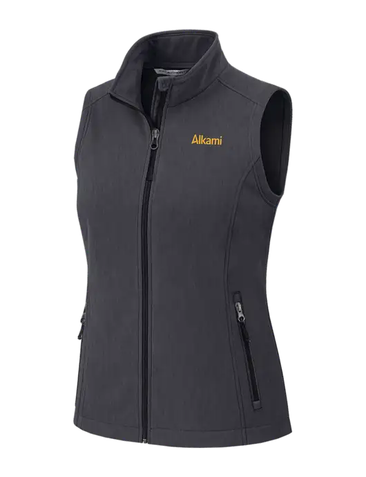 Charcoal Heather Womens Core Soft Shell Vest w/Alkami Logo