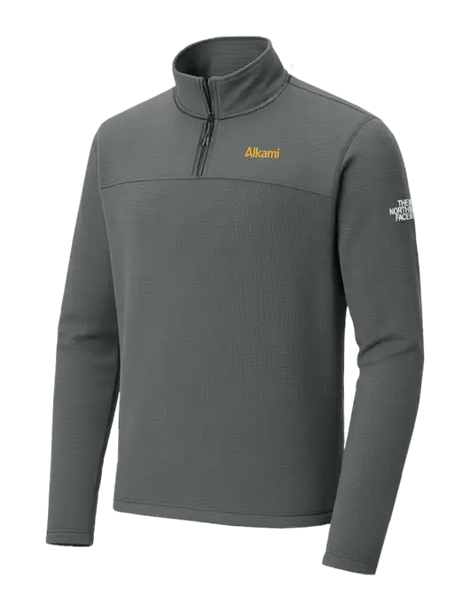 The North Face Aim 1/4-Zip Dark Medium Grey Fleece w/Alkami Logo