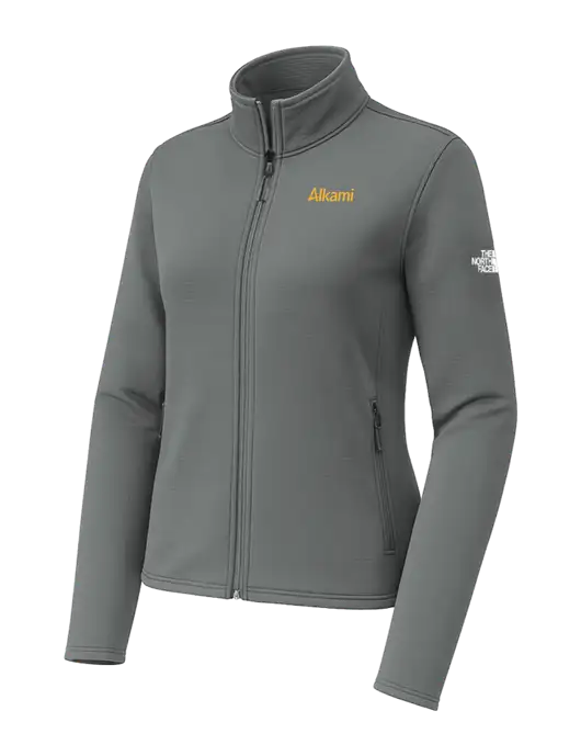 The North Face Womens Aim Full-Zip Dark Medium Grey Fleece Jacket w/Alkami Logo