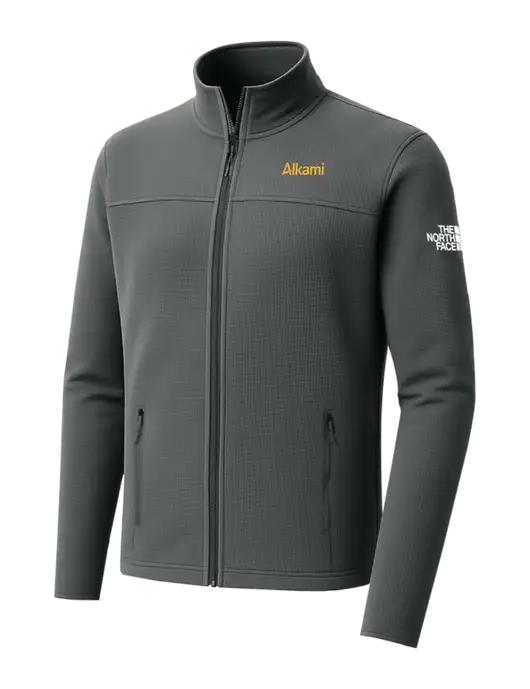 The North Face Aim Full-Zip Dark Medium Grey Fleece Jacket w/Alkami Logo