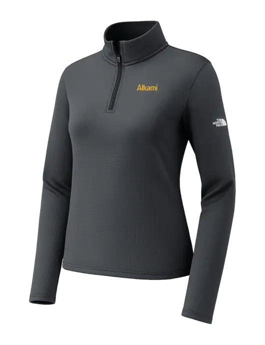 The North Face Womens Aim 1/4-Zip Charcoal Grey Fleece w/Alkami Logo
