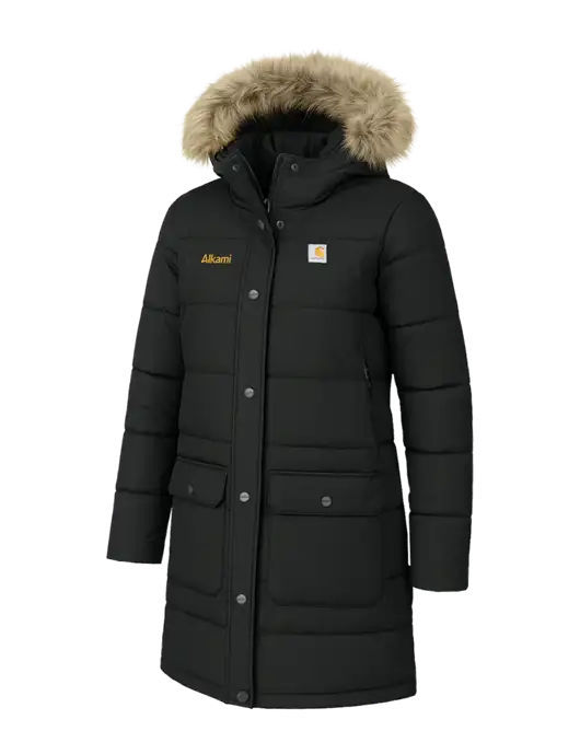 Carhartt Womens Montana Black Insulated Hooded Coat w/Alkami Logo