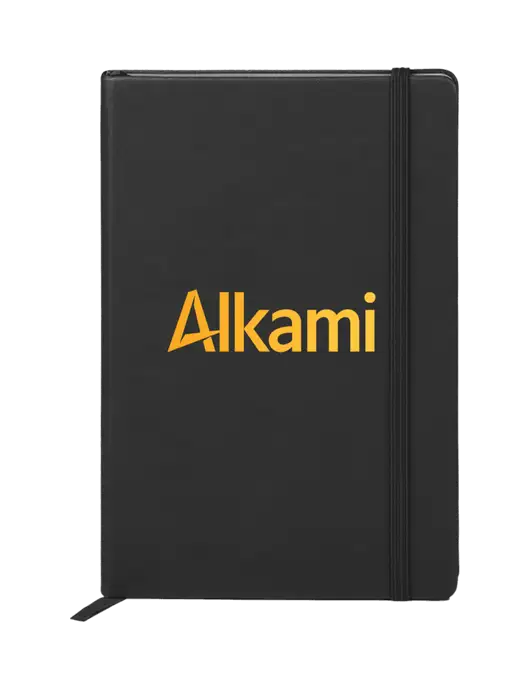 Neoskin Black Hard Cover Junior Journal, 3.75 x 5.625 w/Alkami Logo