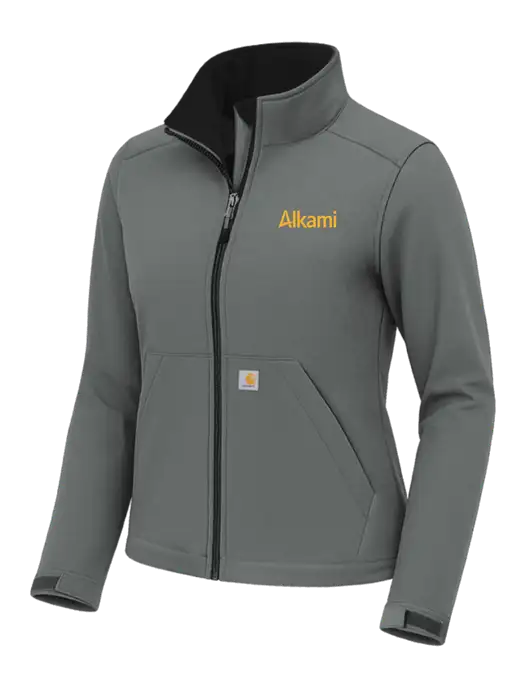 Carhartt Womens Rain Defender Dark Medium Grey Soft Shell Jacket w/Alkami Logo