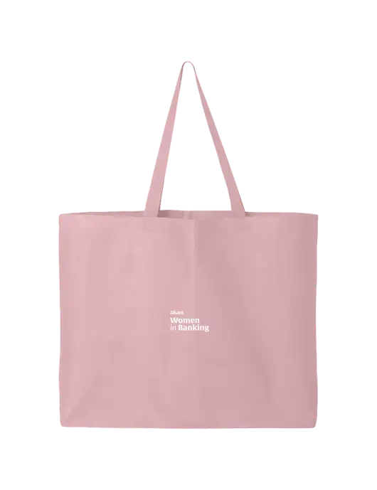 Sturdy Canvas Light Pink Tote w/Women in Banking Logo