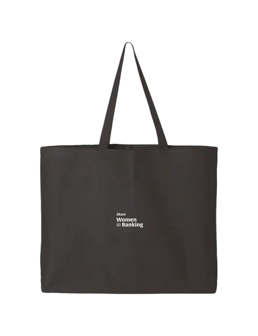 Sturdy Canvas Charcoal Tote w/Women in Banking Logo