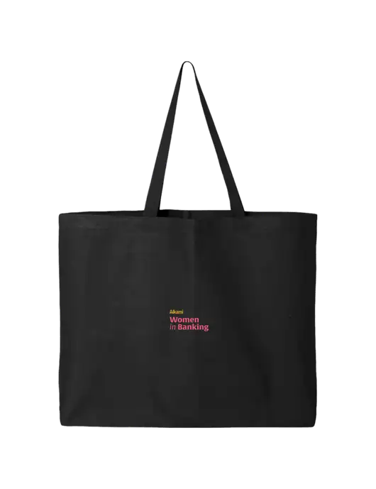 Sturdy Canvas Black Tote w/Women in Banking Logo