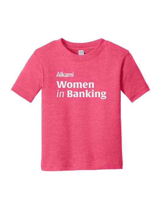Rabbit Skins Vintage Hot Pink Toddler Fine Jersey Tee w/Women in Banking Logo