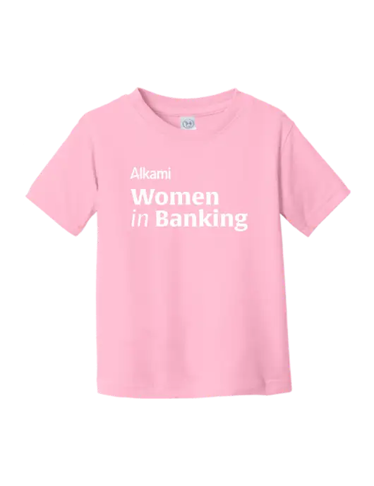 Rabbit Skins Pink Toddler Fine Jersey Tee w/Women in Banking Logo