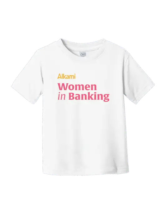 Rabbit Skins White Toddler Fine Jersey Tee w/Women in Banking Logo
