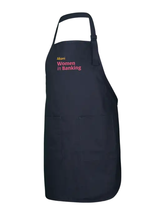 Full-Length Black Apron With Pockets w/Women in Banking Logo