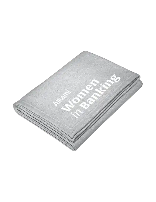 Core Light Grey Heather Fleece Sweatshirt Blanket w/Women in Banking Logo